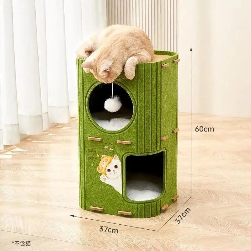 Treetop Felt Cat Den & Scratcher