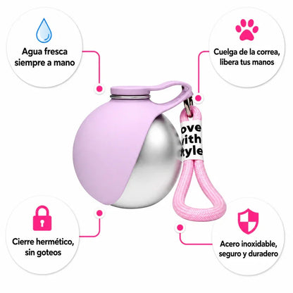 Stainless Steel Dog Water Bottle & Bowl — view 2