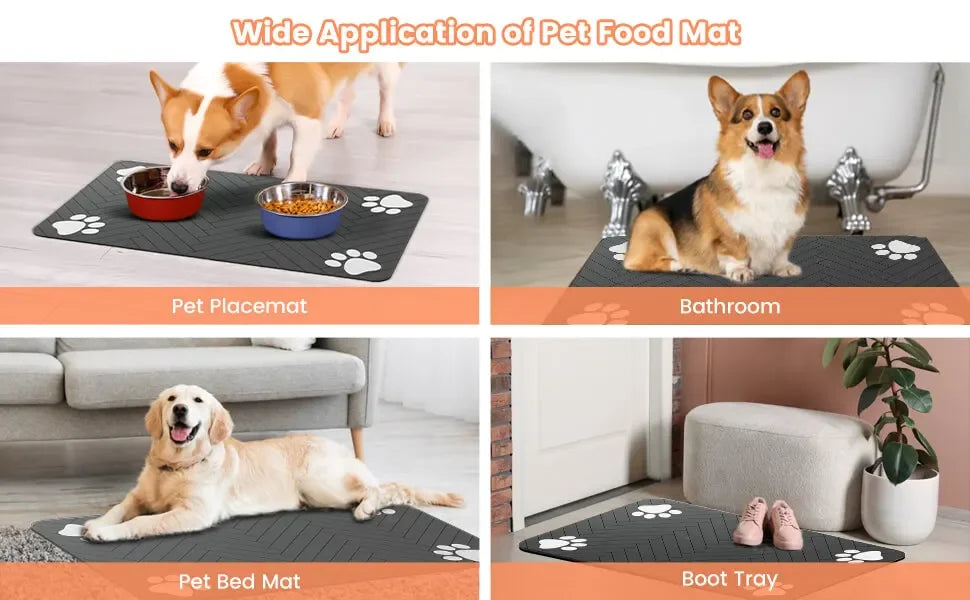 Absorbent Anti-Spill Pet Feeding Mat