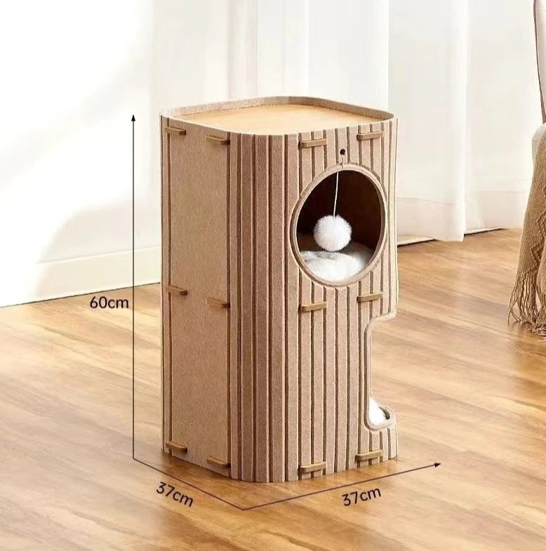 Treetop Felt Cat Den & Scratcher