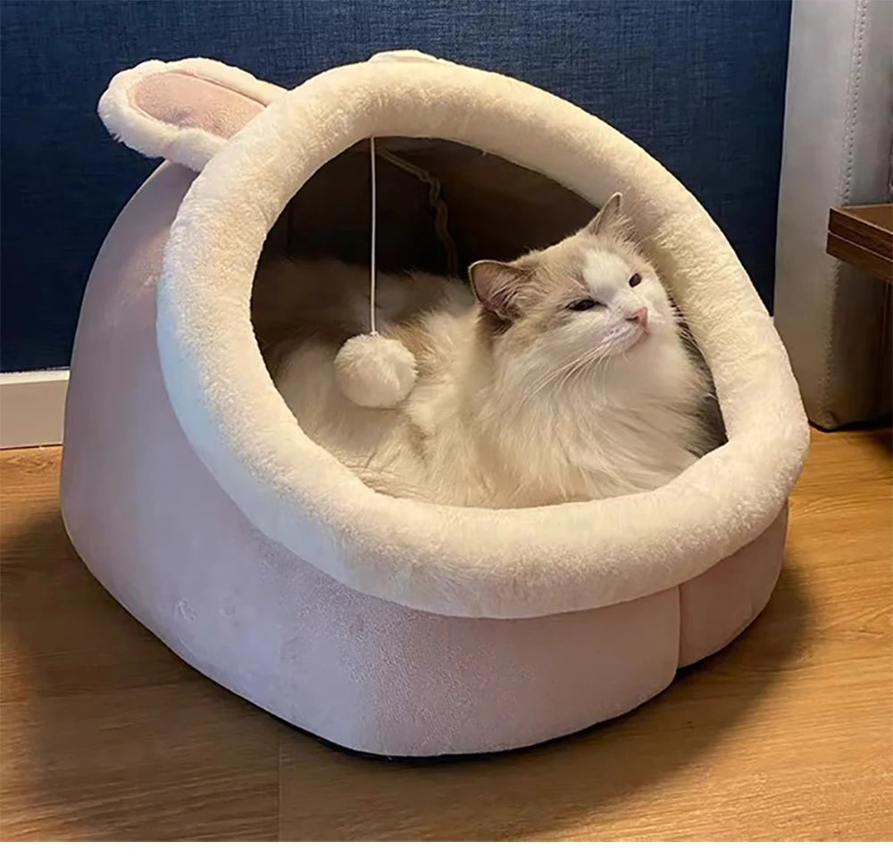 Cartoon Calming Cat Cave Bed