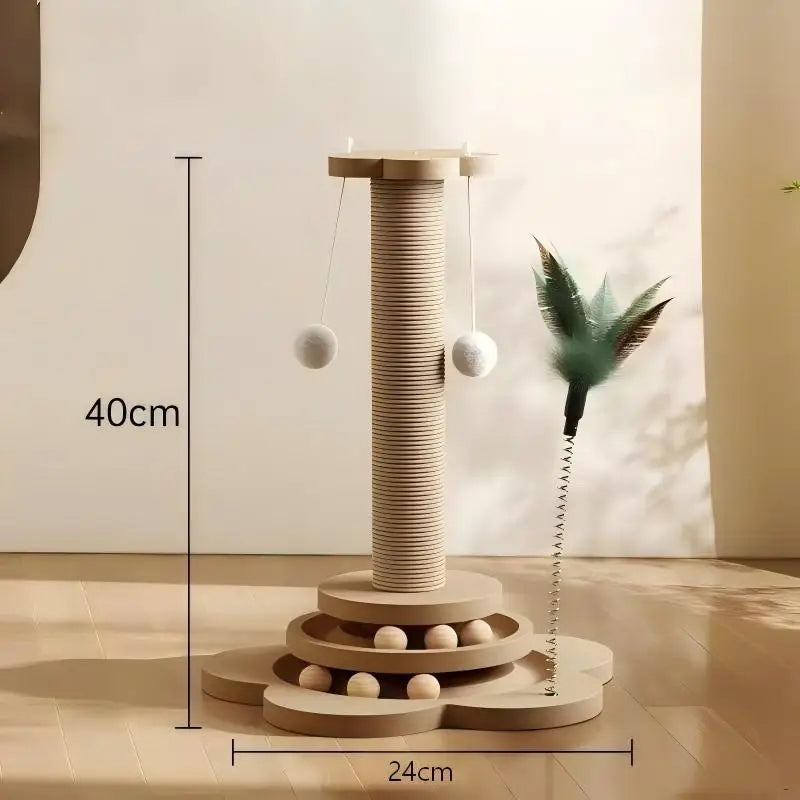 Solid Wood Cat Spin Tower & Scratcher