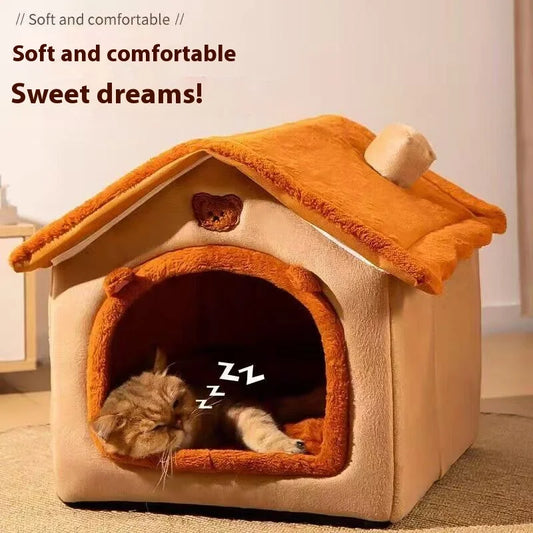 All-Season Cosy Dog House Bed