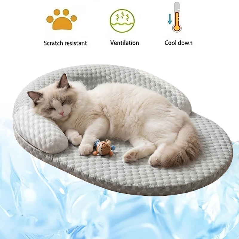 Oval Ice-Silk Cooling Pet Bed
