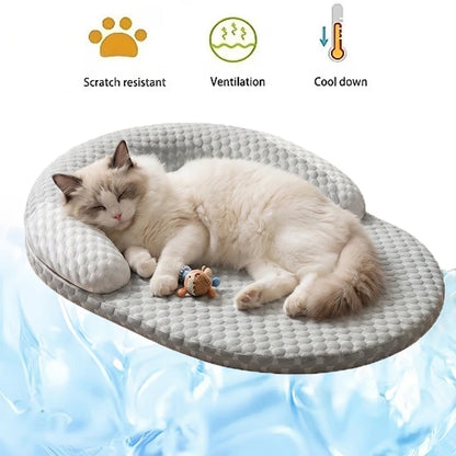 Oval Ice-Silk Cooling Pet Bed