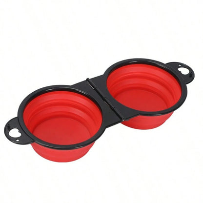 Foldable Twin Travel Feeder Bowl