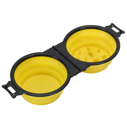Foldable Twin Travel Feeder Bowl