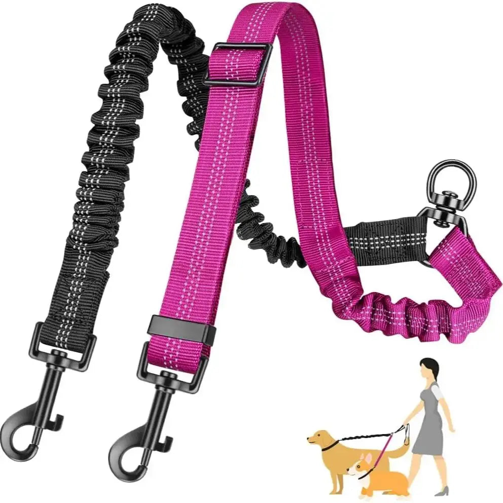 Bungee Dual Dog Leash Coupler