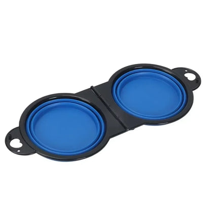Foldable Twin Travel Feeder Bowl