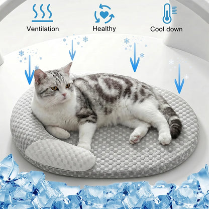 Oval Ice-Silk Cooling Pet Bed