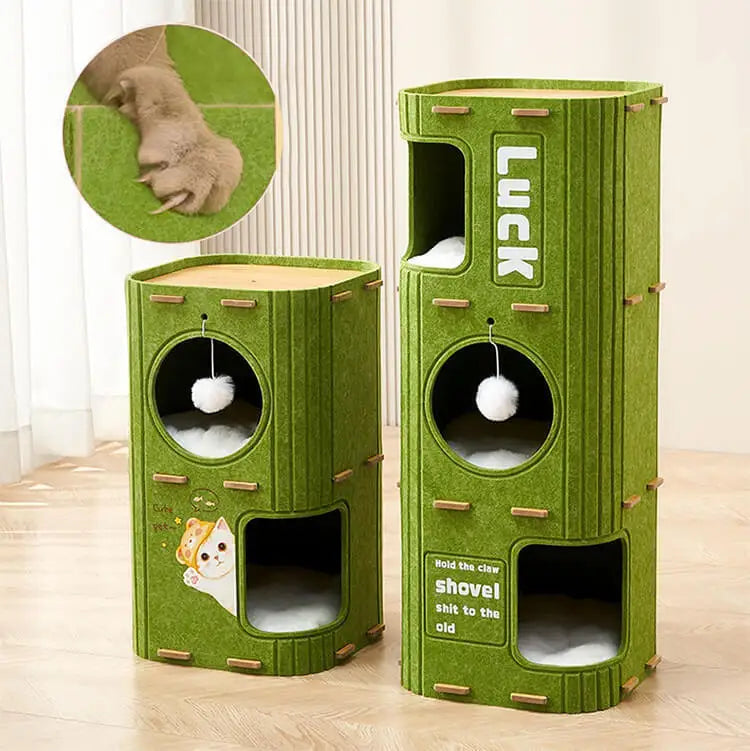 Treetop Felt Cat Den & Scratcher