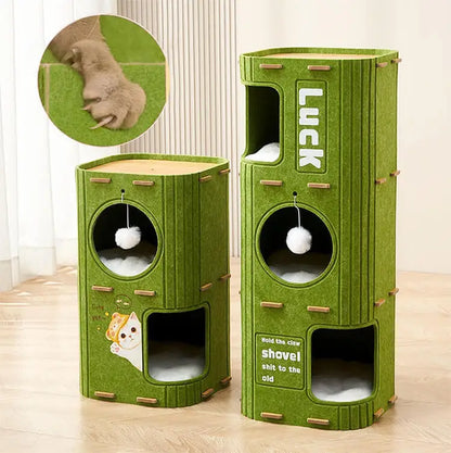 Treetop Felt Cat Den & Scratcher