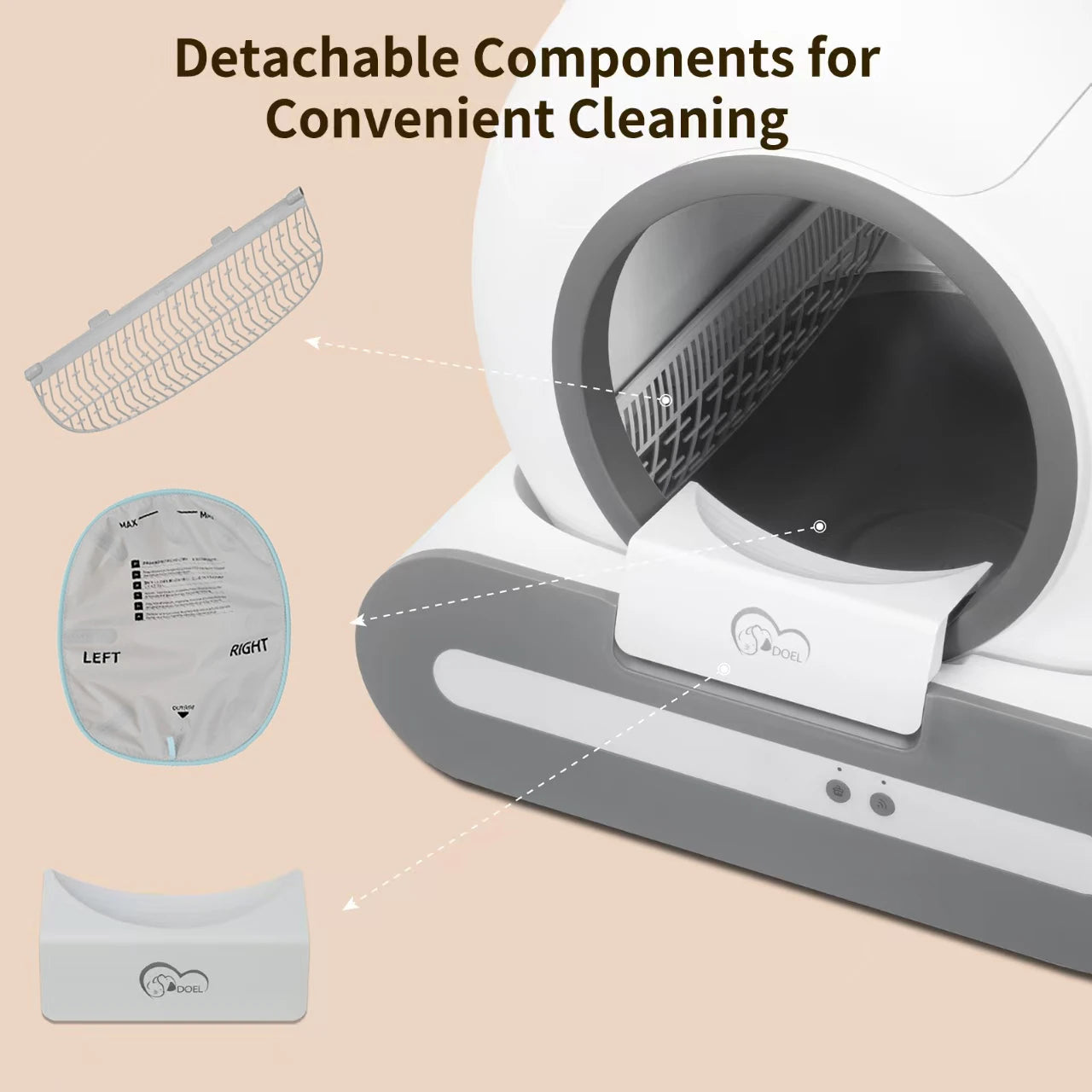 DOEL 65L Self-Cleaning Smart Cat Litter Box