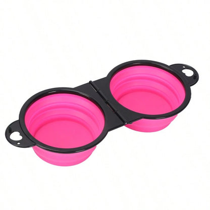 Foldable Twin Travel Feeder Bowl