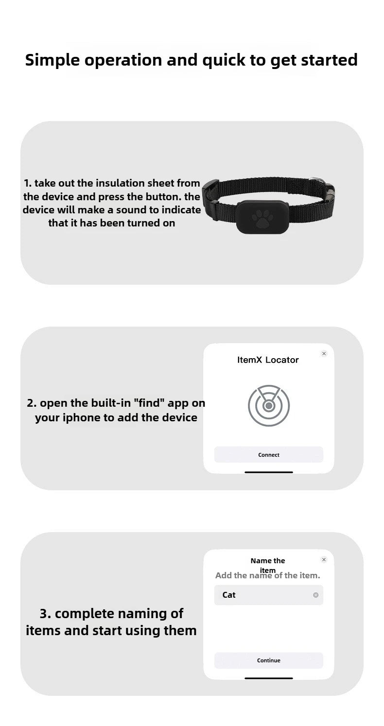 Bluetooth Pet Tracker Tag for Cats & Dogs (Only for IOS devices)