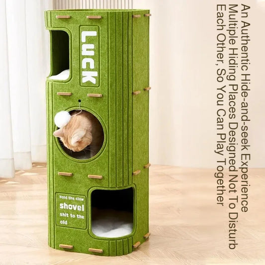 Treetop Felt Cat Den & Scratcher