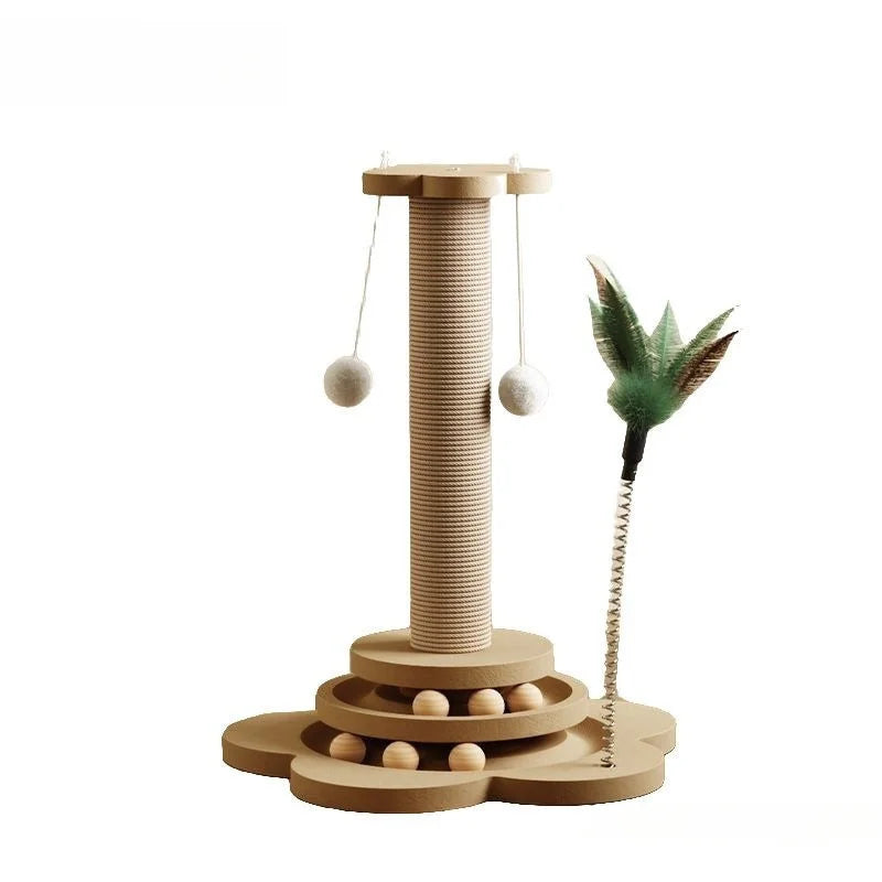 Solid Wood Cat Spin Tower & Scratcher