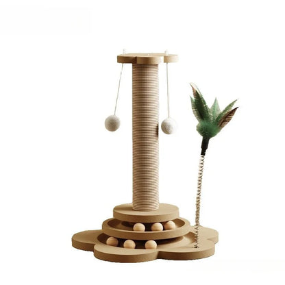 Solid Wood Cat Spin Tower & Scratcher