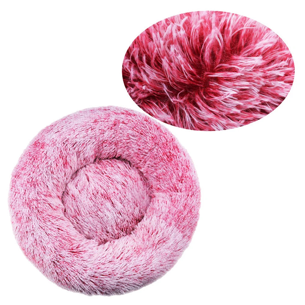 Plush Donut Calming Pet Bed