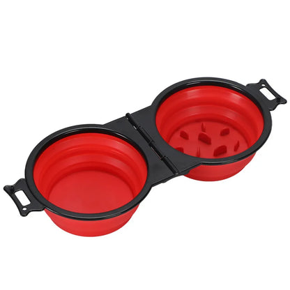 Foldable Twin Travel Feeder Bowl