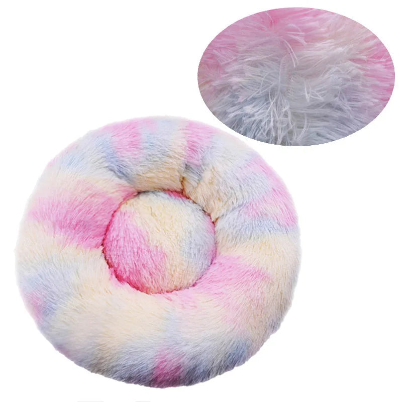 Plush Donut Calming Pet Bed