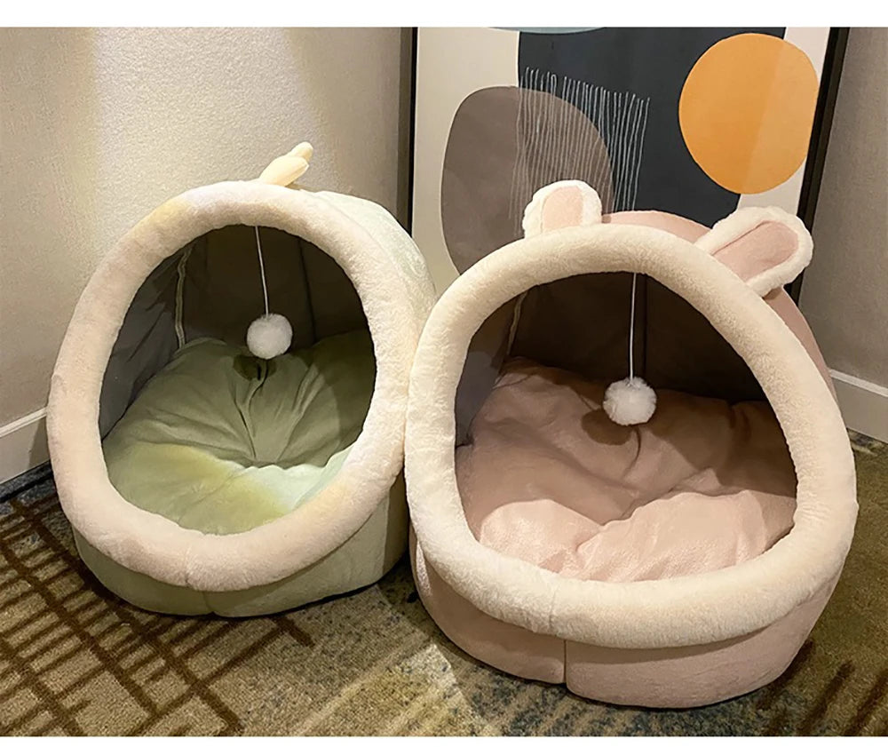 Cartoon Calming Cat Cave Bed