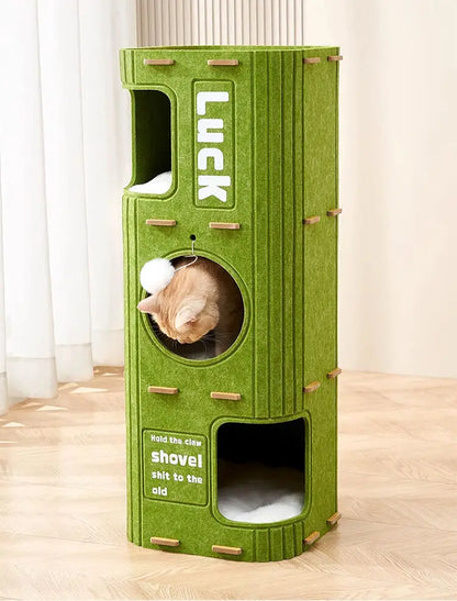 Treetop Felt Cat Den & Scratcher