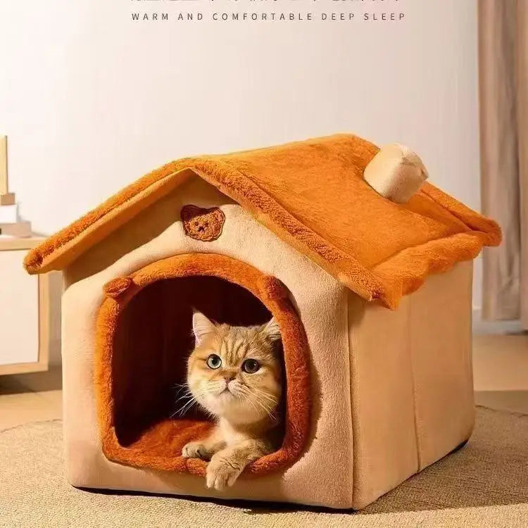 All-Season Cosy Dog House Bed