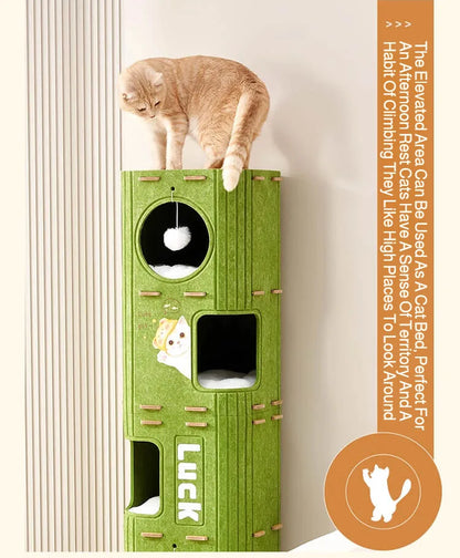 Treetop Felt Cat Den & Scratcher