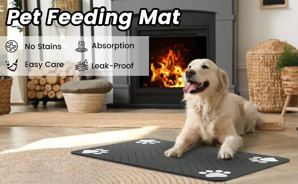 Absorbent Anti-Spill Pet Feeding Mat