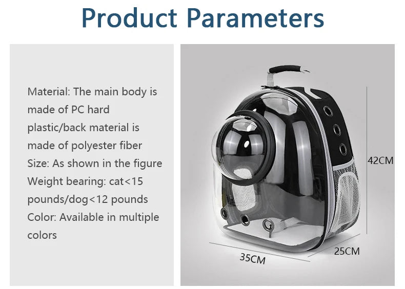Bubble Window Pet Carrier Backpack