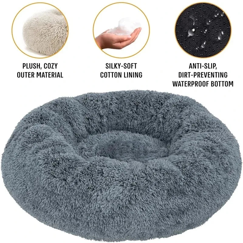 Plush Donut Calming Pet Bed — view 2