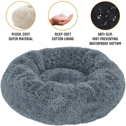 Plush Donut Calming Pet Bed — view 2