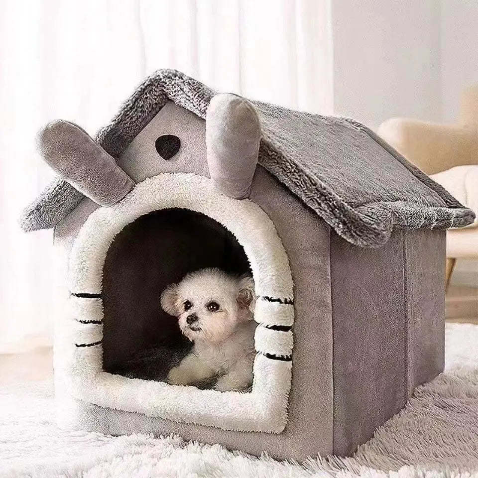 All-Season Cosy Dog House Bed