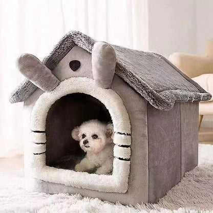 All-Season Cosy Dog House Bed