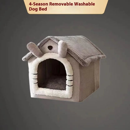 All-Season Cosy Dog House Bed