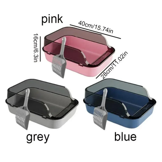 High-Sided Open-Top Cat Litter Tray