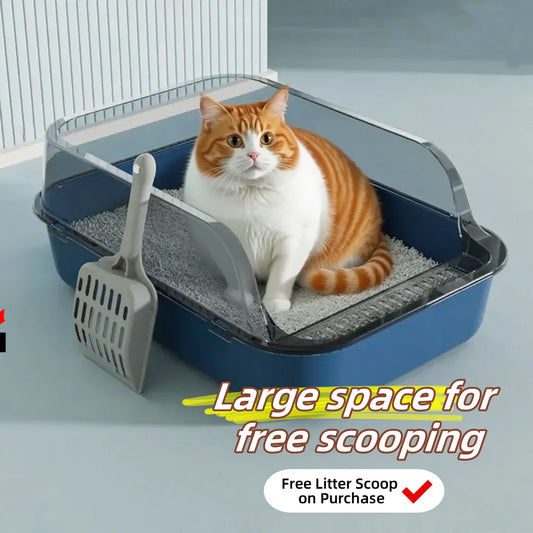 High-Sided Open-Top Cat Litter Tray