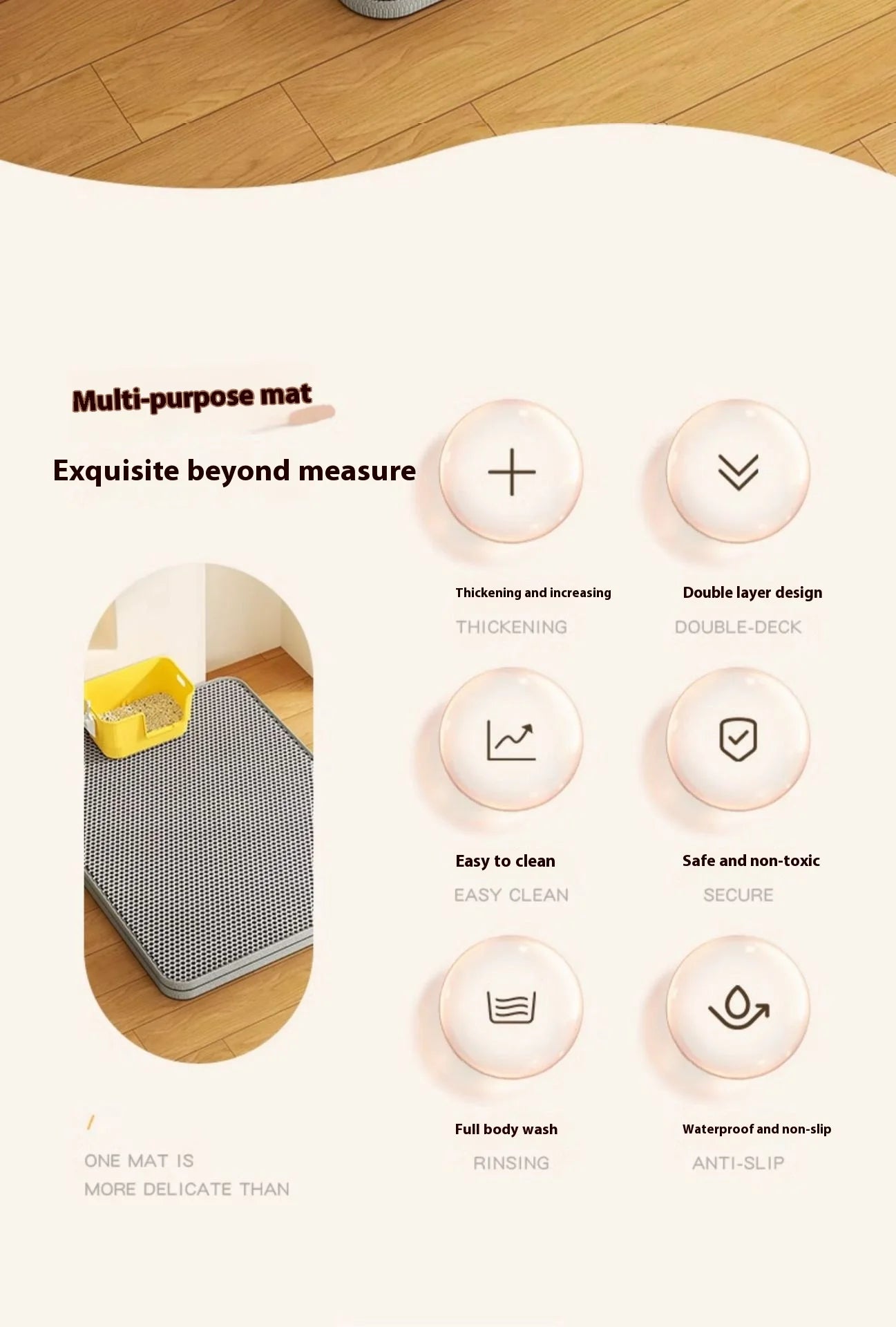 Double-Layer Cat Litter Mat