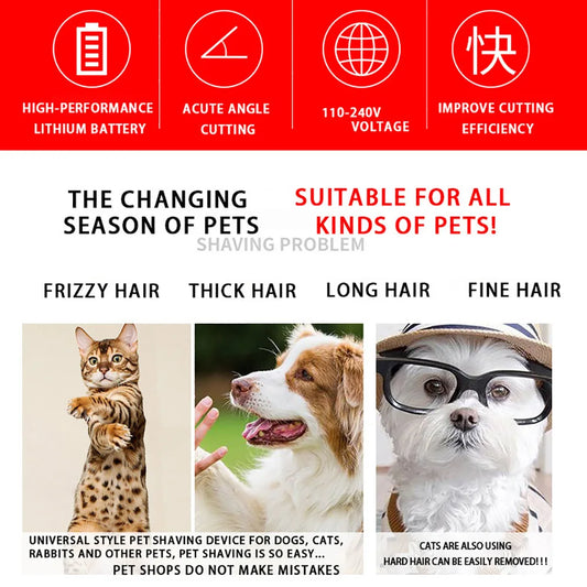 Professional Cordless Pet Grooming Clipper Set