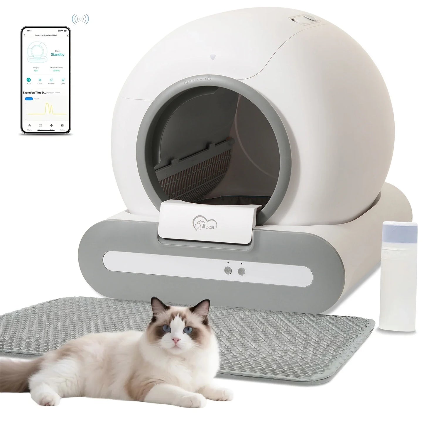 DOEL 65L Self-Cleaning Cat Litter Box