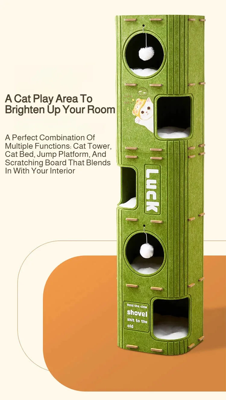 Treetop Felt Cat Den & Scratcher