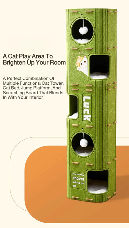 Treetop Felt Cat Den & Scratcher