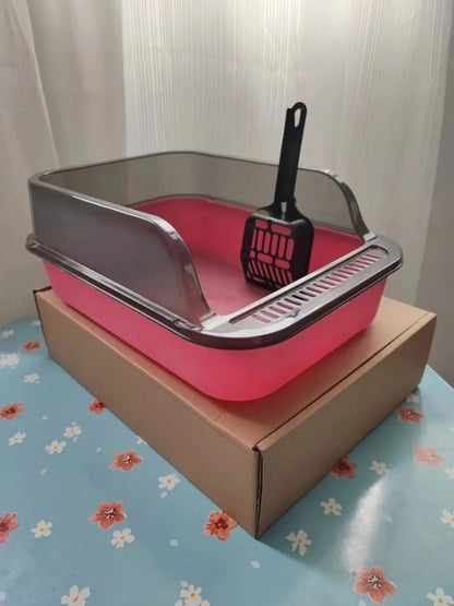 High-Sided Open-Top Cat Litter Tray