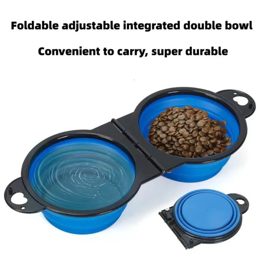 Foldable Twin Travel Feeder Bowl