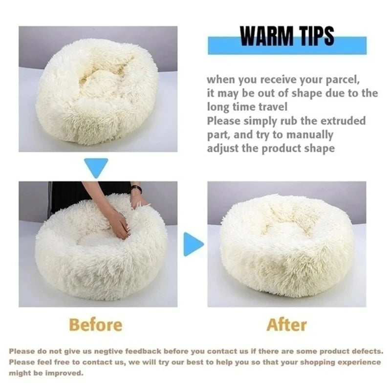 Plush Donut Calming Pet Bed