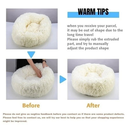 Plush Donut Calming Pet Bed