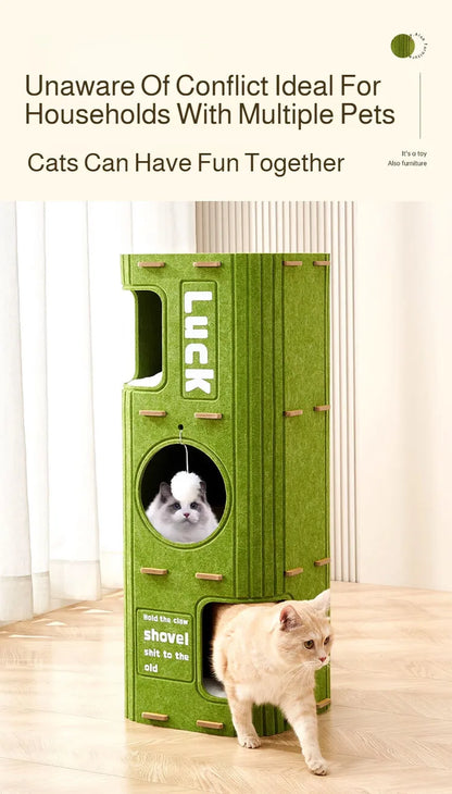 Treetop Felt Cat Den & Scratcher