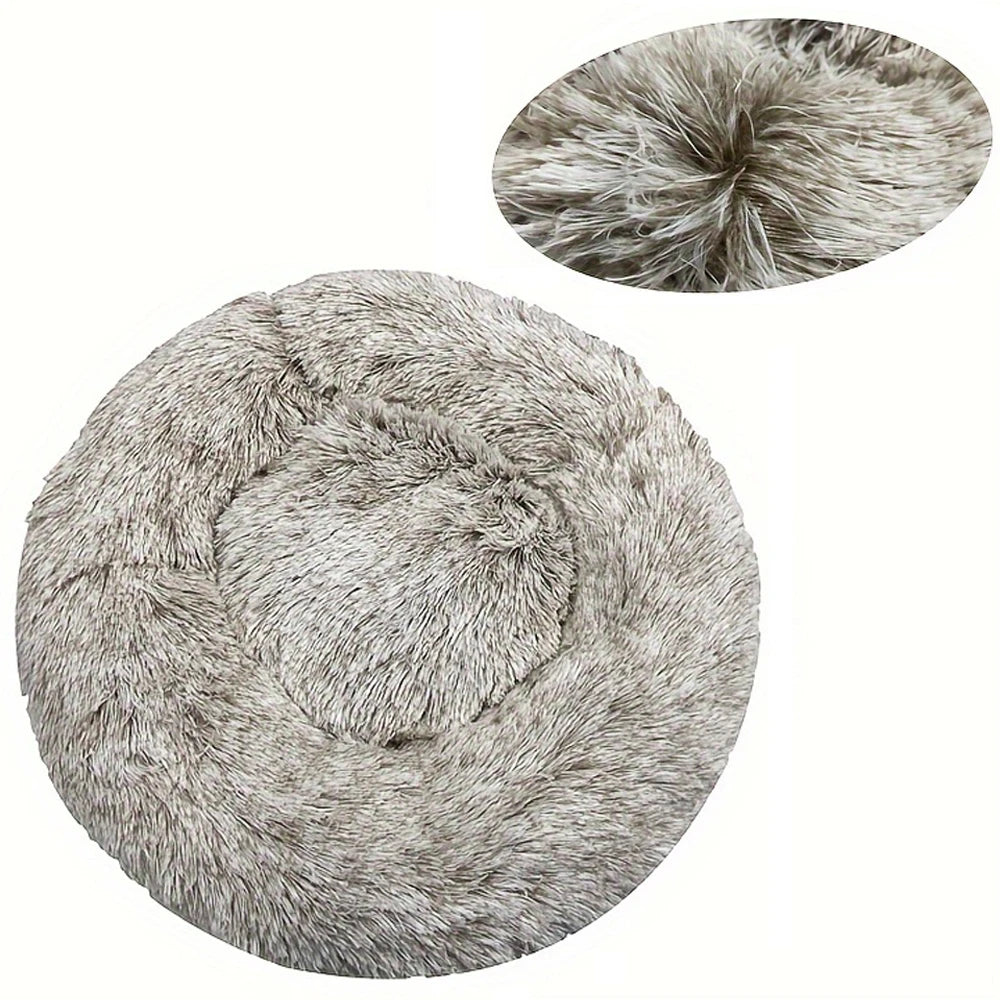 Plush Donut Calming Pet Bed