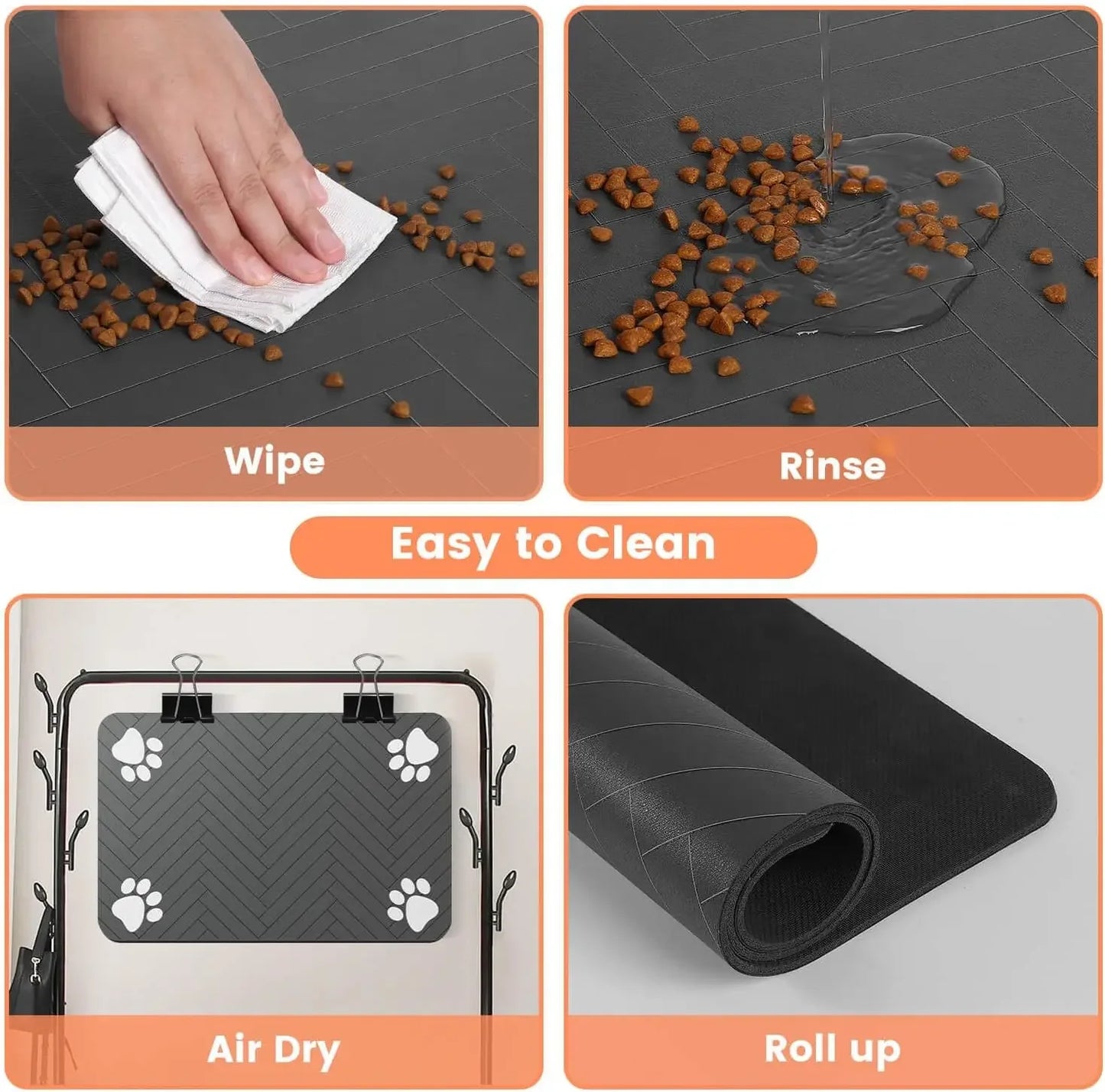 Absorbent Anti-Spill Pet Feeding Mat